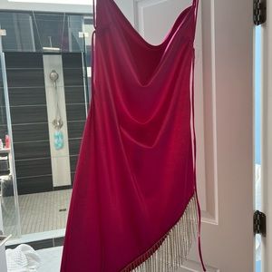 Punchy Blonde pink rhinestone cutout dress